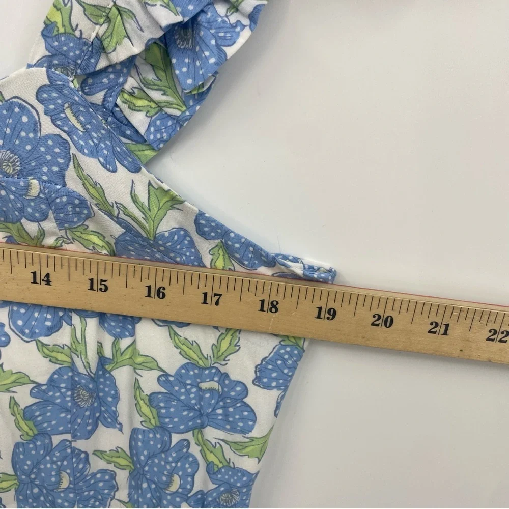 Haute Hippie size L blue floral‎ tiered long midi dress spring floral